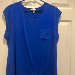 calvin klein sleeveles blue top size XL